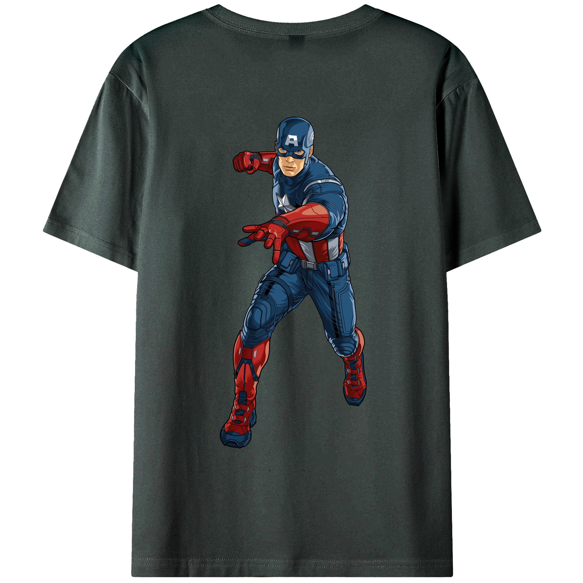 （画像用） アベンジャーズ The Avengers 綿100％ メンズ半袖Tシャツ（バックプリント） 通気性